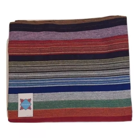 Manta Tear Algodão 2,60 x 2,80m Havai Listra Colorida Azul