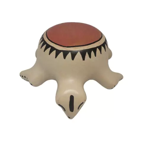 Ceramica Wauja Decorativa Argila Bowl Animais Tartaruga Casco Vermelho