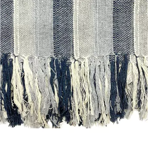 Manta Tear Algodão 1,20 x 1,80m Listrado Tons Cinza