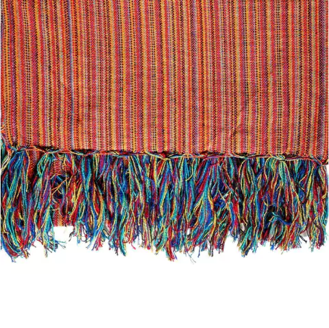 Manta Tear Algodão 1,40x2,40m Sofa Primavera Jeri Listrada Laranja