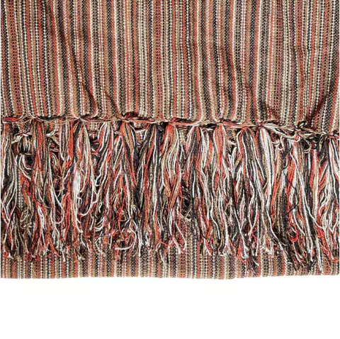 Manta Tear Algodão 1,40x2,40m Sofá Primavera Jeri Listrada Terra