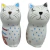 Kit Temperos Saleiro/ Pimenteiro Gatinhos Cerâmica Decorativa Mesa Posta 8cm - Tapetes. Almofadas, Mantas Algodão Zankasta Decor 