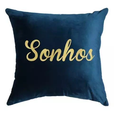 Capa Almofada Veludo 45x45cm Sonhos