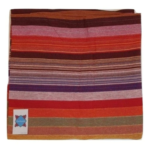 Manta Tear 2,30x2,5m Algodão Havai Colorido Listras Vermelho