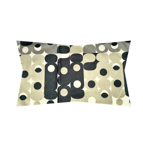 Almofada Retangular Estampa Exclusiva Veludo 30x50cm Coleção Cora Brasil 162 Nostalgia Preto e Cinza