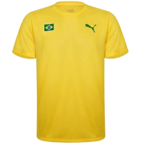 Camiseta Brasil CBAT Treino Amarela Puma Original