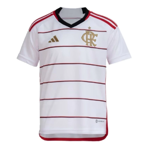 Camisa Infantil Flamengo Branca 2023 Uniforme 2 Adidas Original