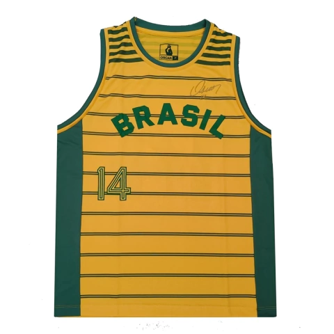 Regata Basquete Brasil Oscar Schimdt 14 Pan 87 Licenciado Braziline