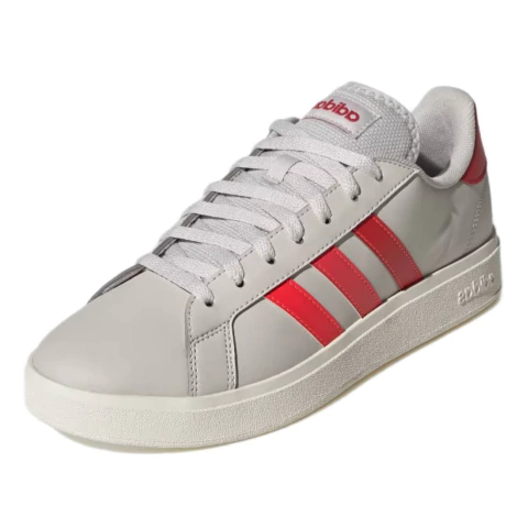 Tênis Adidas Grand Court Base 2.0 Cinza e Vermelho Original