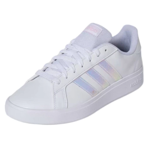 Tênis Feminino Adidas Grand Court Base 2.0 Branco e Cintilante Original