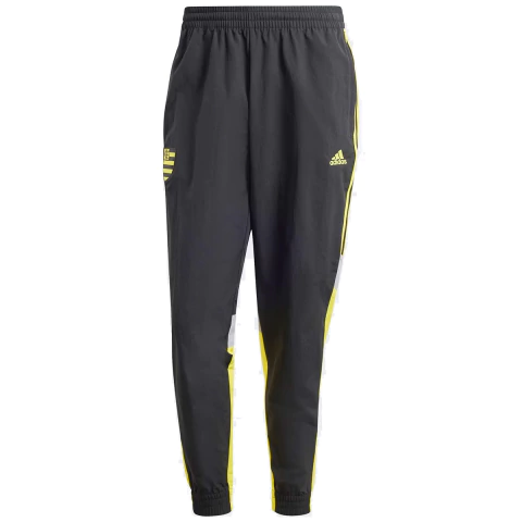 Calça CR Flamengo Malha Preto e Amarelo Adidas Original