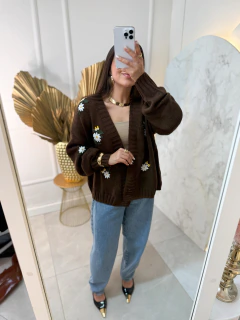 Cardigan Margarida - Marrom - comprar online
