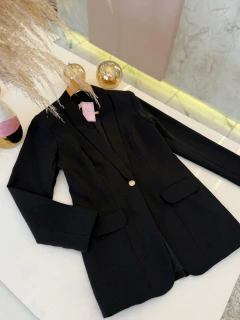 Blazer Alfaiataria Alongado - Preto - bybnstore