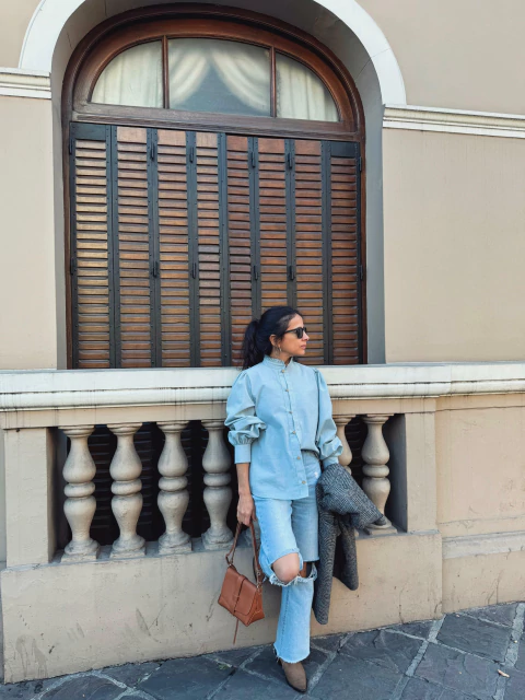 Camisa Francisca celeste - comprar online