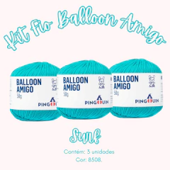 Kit Fio Balloon Amigo - 3 Novelos - Cor Surf