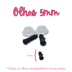 Olhos para Amigurumi 5mm - PRETO - 50 pares