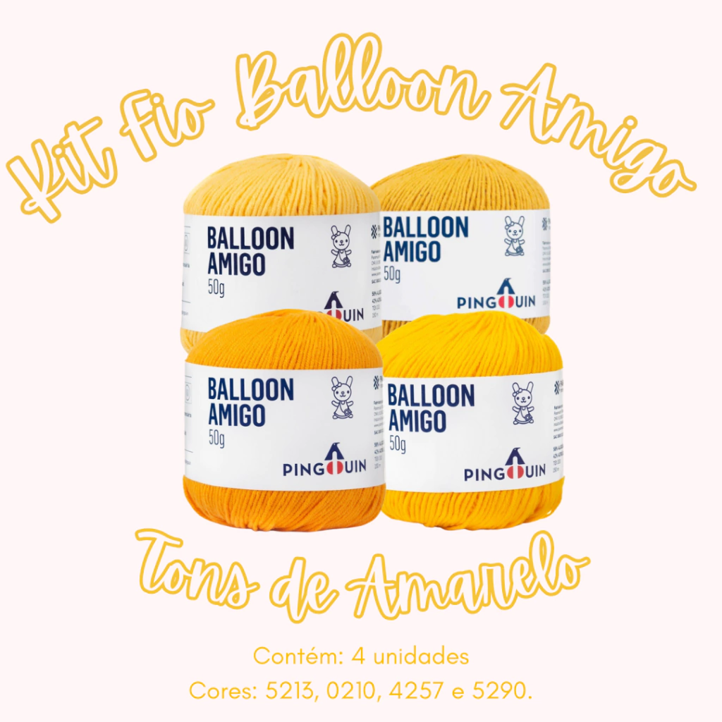 Kit Fio Balloon Amigo - Tons de Amarelo