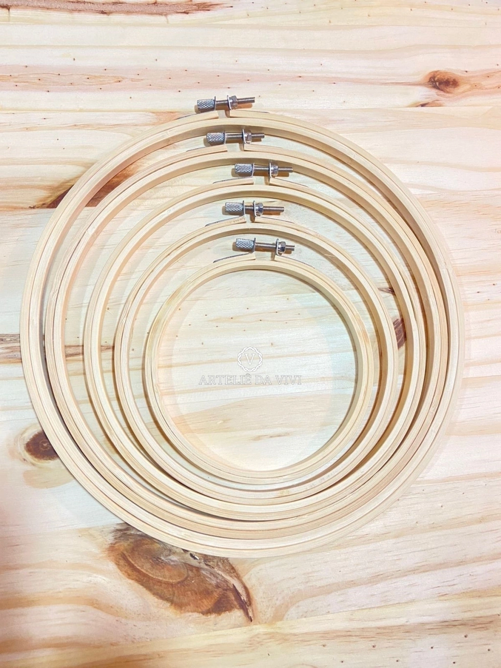 Bastidor Redondo Com Regulador - Bambu