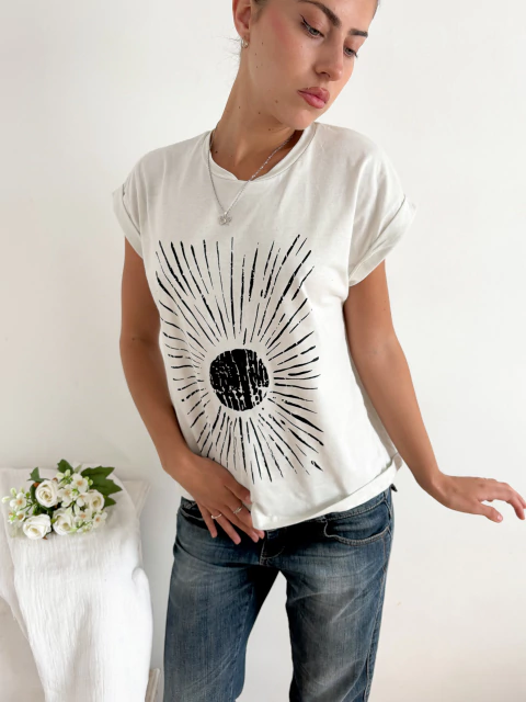 Remera amplia manga rebatible Amanecer - comprar online
