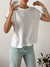Remera algodón amplia manga rebatible frente con strass Amiens - tienda online