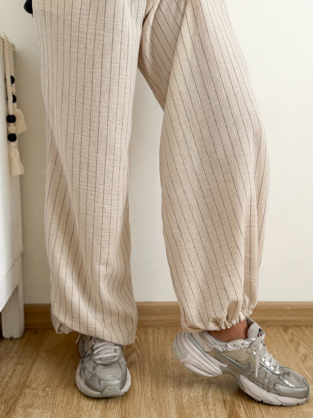 Pantalon balloon lino rayado Aniston — imagen 10