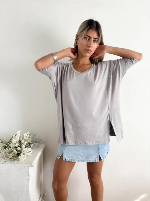 Remeron modal soft oversize con tajos y escote redondo Apoline - comprar online