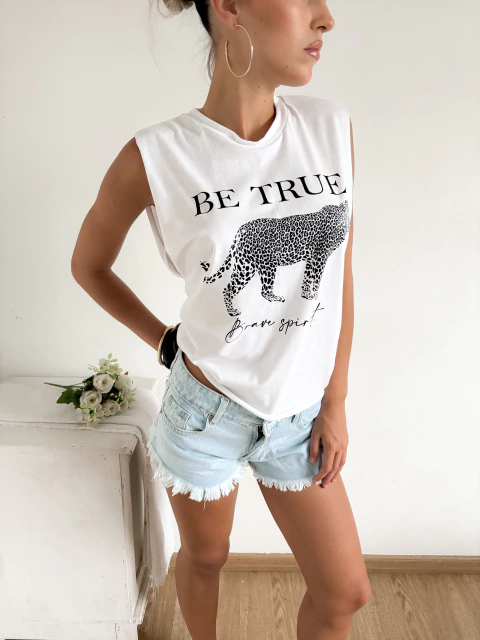 Musculosa algodón al corte sisa cavada Be true - comprar online