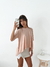 Remera amplia modal viscosa manga 3/4 con corte irregular Bimba en internet