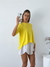 Remera amplia modal viscosa manga 3/4 con corte irregular Bimba - tienda online
