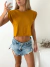 Remera jersey crop terminación al corte y hombreras Bitcoin - comprar online