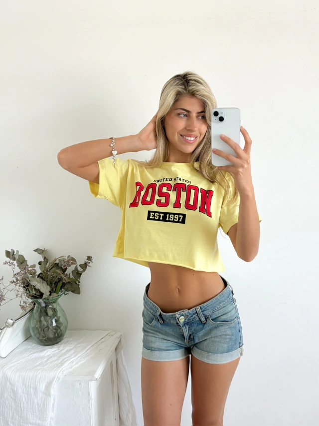 Remera algodón terminación al corte Boston United unikap — imagen 5