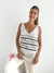 Musculosa tejida a rayas escote en V Burundi - tienda online
