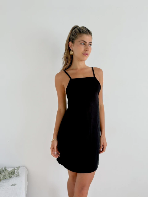 Vestido fibrana bretel fino y espalda cavada Cantona