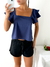 Blusa lino spandex doble volado Carioca - tienda online