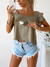 Blusa lino spandex doble volado Carioca - tienda online