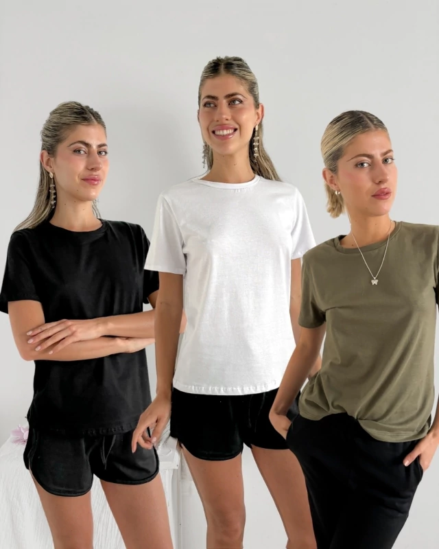 Pack x3 remera jersey lisa escote redondo Cloyster — imagen 6