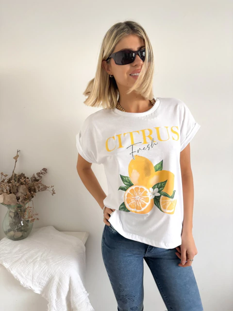 Remera amplia manga rebatible Citrus - comprar online