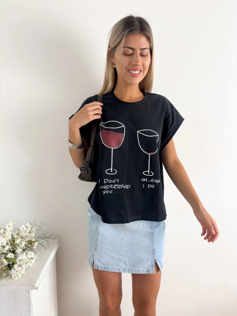 Remera amplia manga rebatible Copas - comprar online