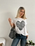 Remera amplia manga rebatible Corazon Garabato - comprar online