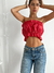 Top strapless fruncido Bengalina engomada Dallas en internet