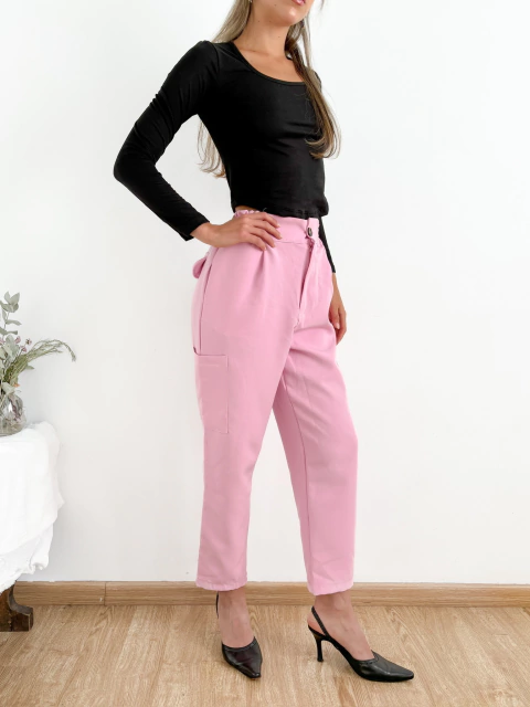 Pantalon crepe sastrero bolsillo cargo Devon - comprar online