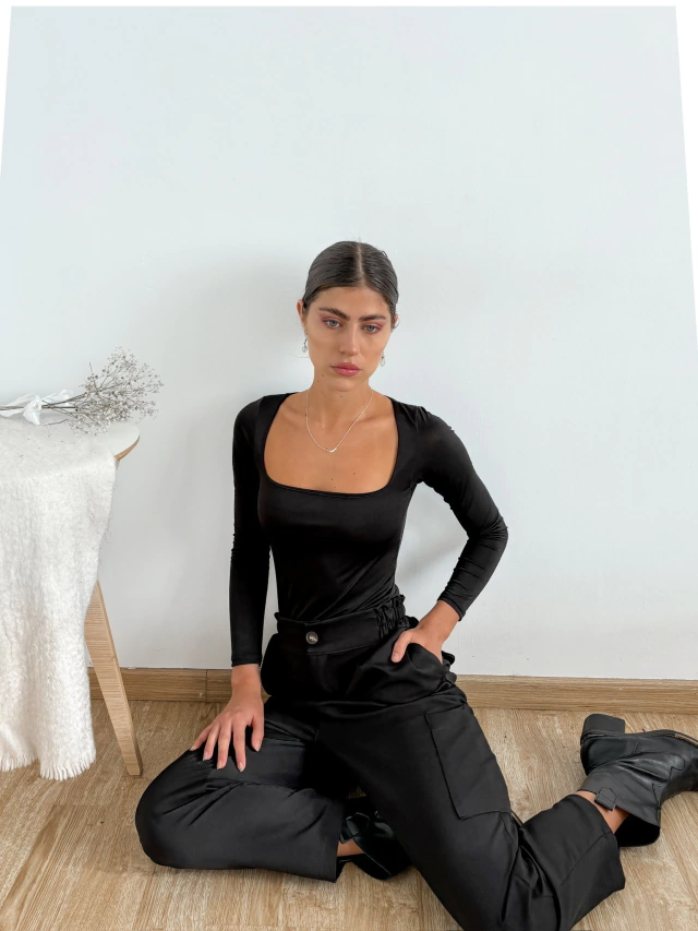 Pantalon crepe sastrero bolsillo cargo Devon