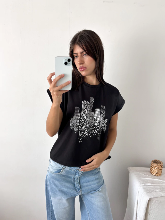 Remera amplia manga rebatible Edificios — imagen 5