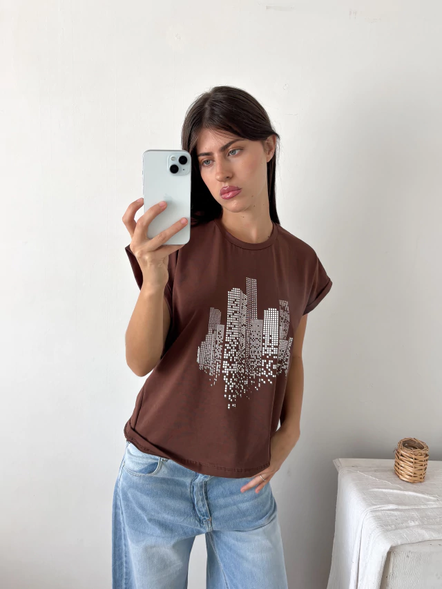 Remera amplia manga rebatible Edificios — imagen 3