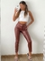 Pantalon bengalina engomada con recortes y pinzas Fara - comprar online