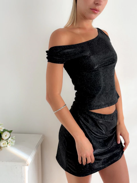 Musculosa lurex glitter hombro descubierto Fratelli - comprar online