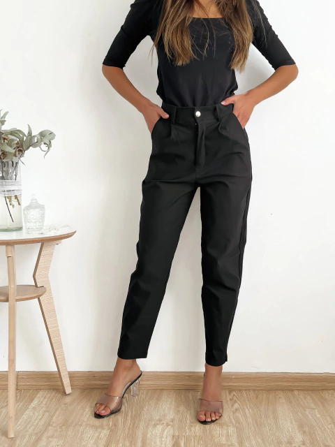 Pantalon bengalina elastizada slouchy con pinzas Gotic - comprar online