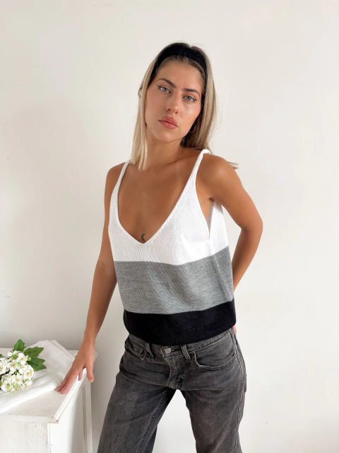 Musculosa tejida combinada Guinea - comprar online