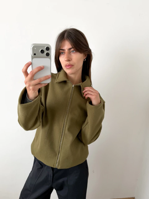 Campera paño cuello tipo camisero Jeanne - BENKA