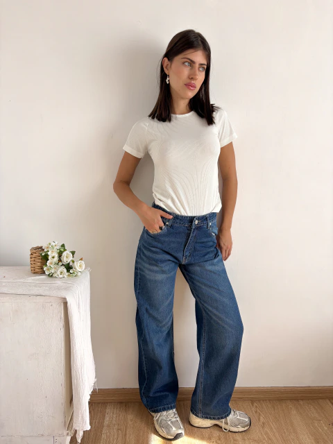Jean wide leg azul Kamelia